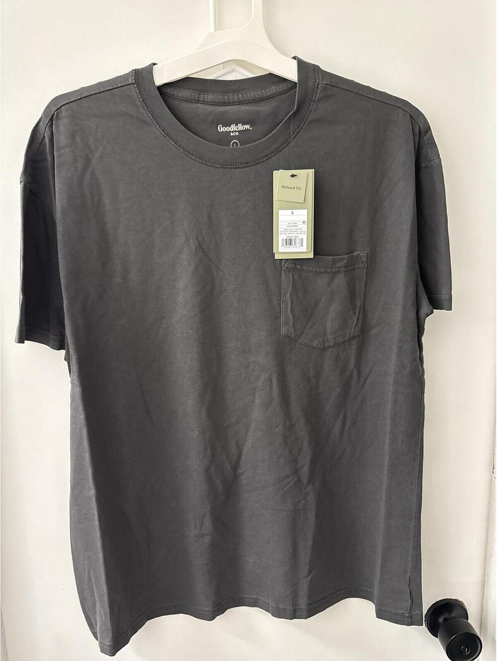 Goodfellow & Co Relaxed Fit Crewneck Pocket T-Shirt Men's Charcoal Gray